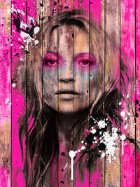 Kate Moss Wood Wall Art