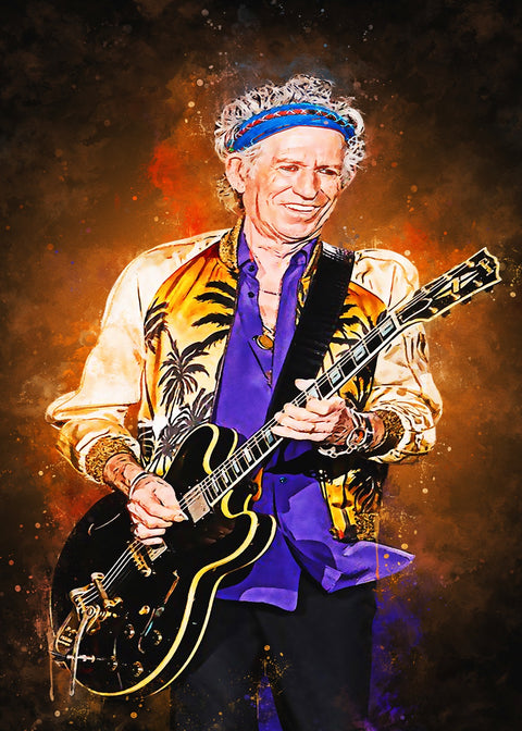Keith Richards Painting Wall Art
