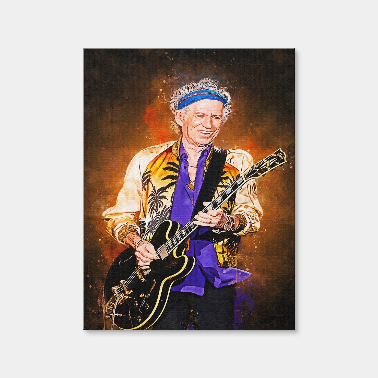 AUTO-MOCKUP WHITE | Keith Richards Painting | 1 Piece | Gallery Wrap Canvas | group=3x4