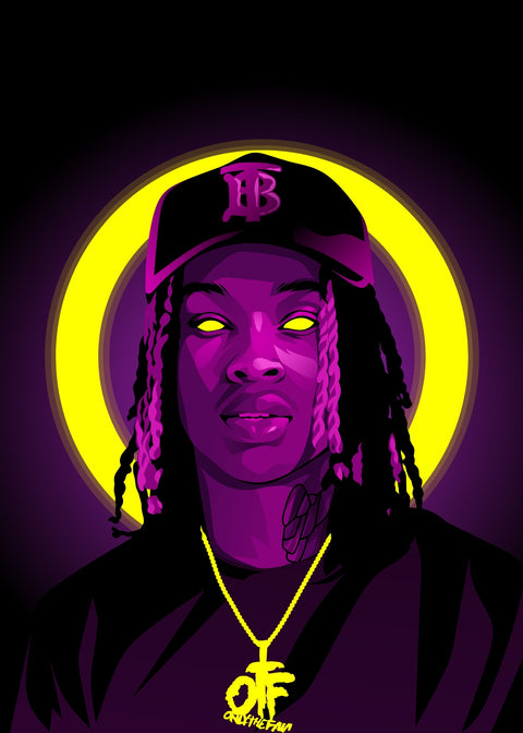 King Von Purple Wall Art