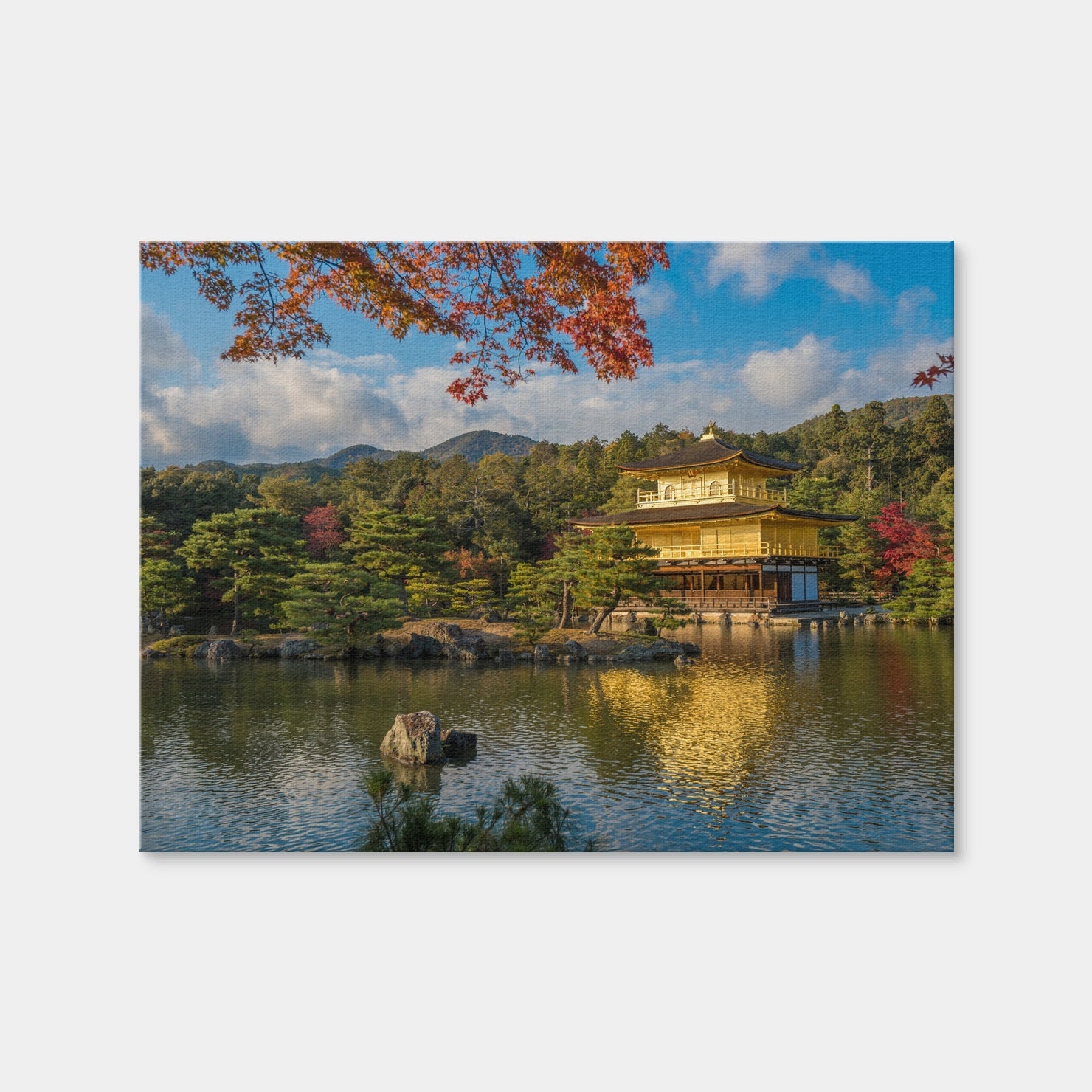 AUTO-MOCKUP WHITE | Kinkaku-ji Buddhist Temple | 1 Piece | Gallery Wrap Canvas | group=4x3