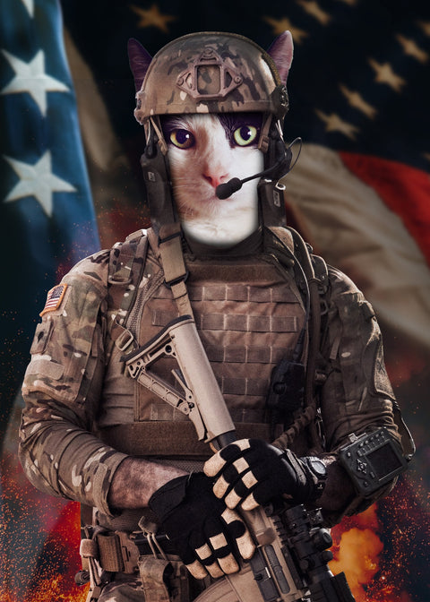 Kitten Soldier Wall Art