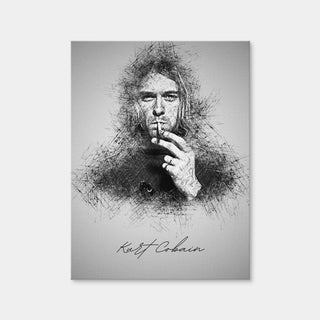 AUTO-MOCKUP WHITE | Kurt Cobain sketch | 1 Piece | Gallery Wrap Canvas | group=3x4