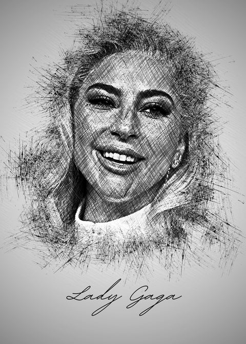 Lady Gaga Sketch Wall Art