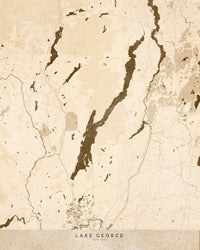 Lake George Map Wall Art