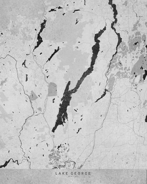 Lake George Map 2 Wall Art