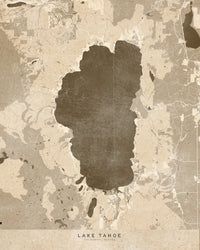 Lake Tahoe Map Wall Art