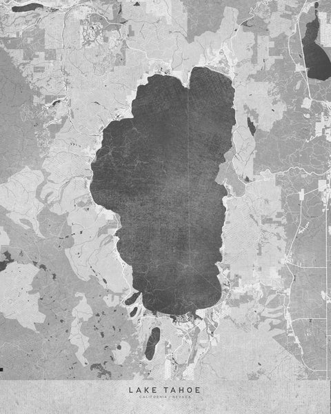 Lake Tahoe Map 2 Wall Art