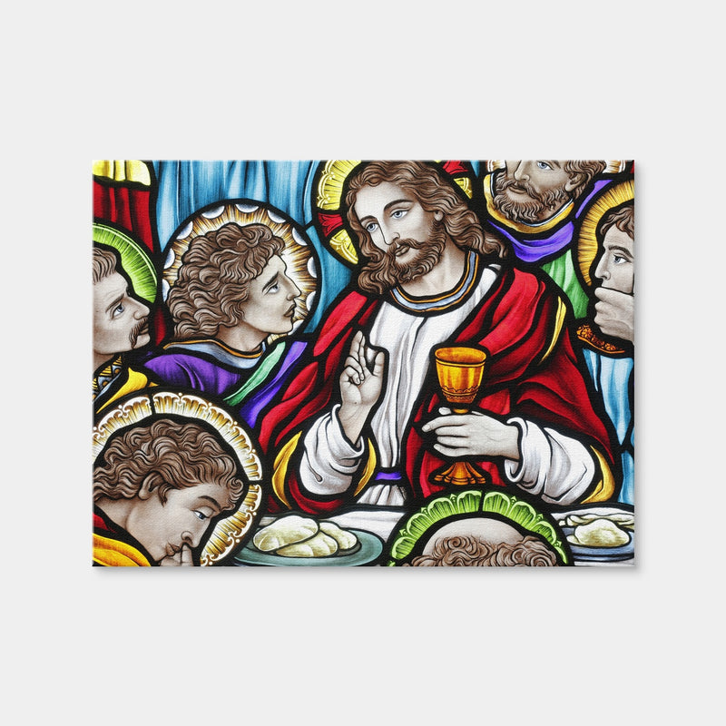 AUTO-MOCKUP WHITE | Last Supper Stained Glass | 1 Piece | Gallery Wrap Canvas | group=4x3