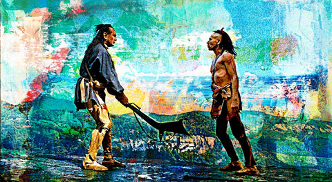 Last of the Mohicans Vintage Blues Wall Art