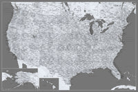 Light US Map Wall Art