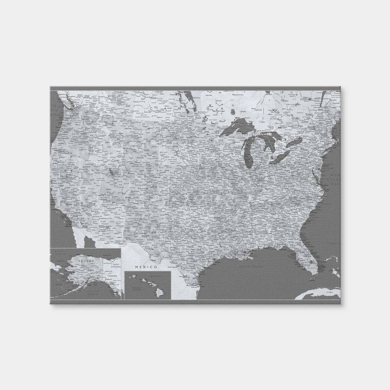 AUTO-MOCKUP WHITE | Light US Map | 1 Piece | Gallery Wrap Canvas | group=4x3