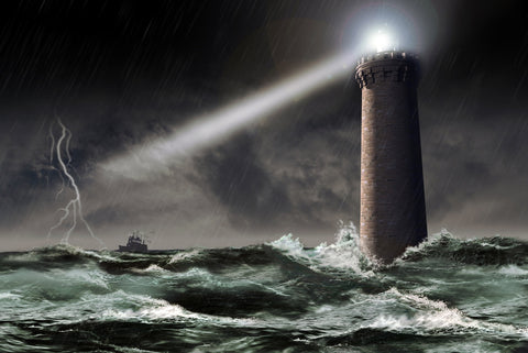 Lighthouse Lightning Wall Art