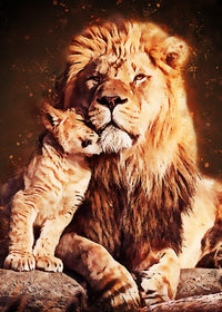 Lion & Cub Wall Art