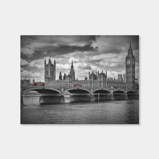 AUTO-MOCKUP WHITE | London Houses of Parliament & Red Buses | 1 Piece | Gallery Wrap Canvas | group=4x3