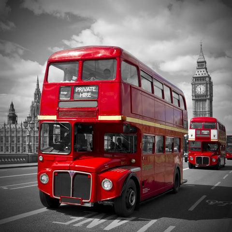 London Red Buses on Westminster Bridge Wall Art
