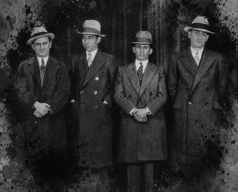 Luciano-Lansky & the Gang Grayscale Wall Art