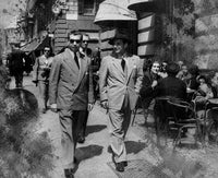 Lucky Luciano Walking in New York Grayscale Wall Art