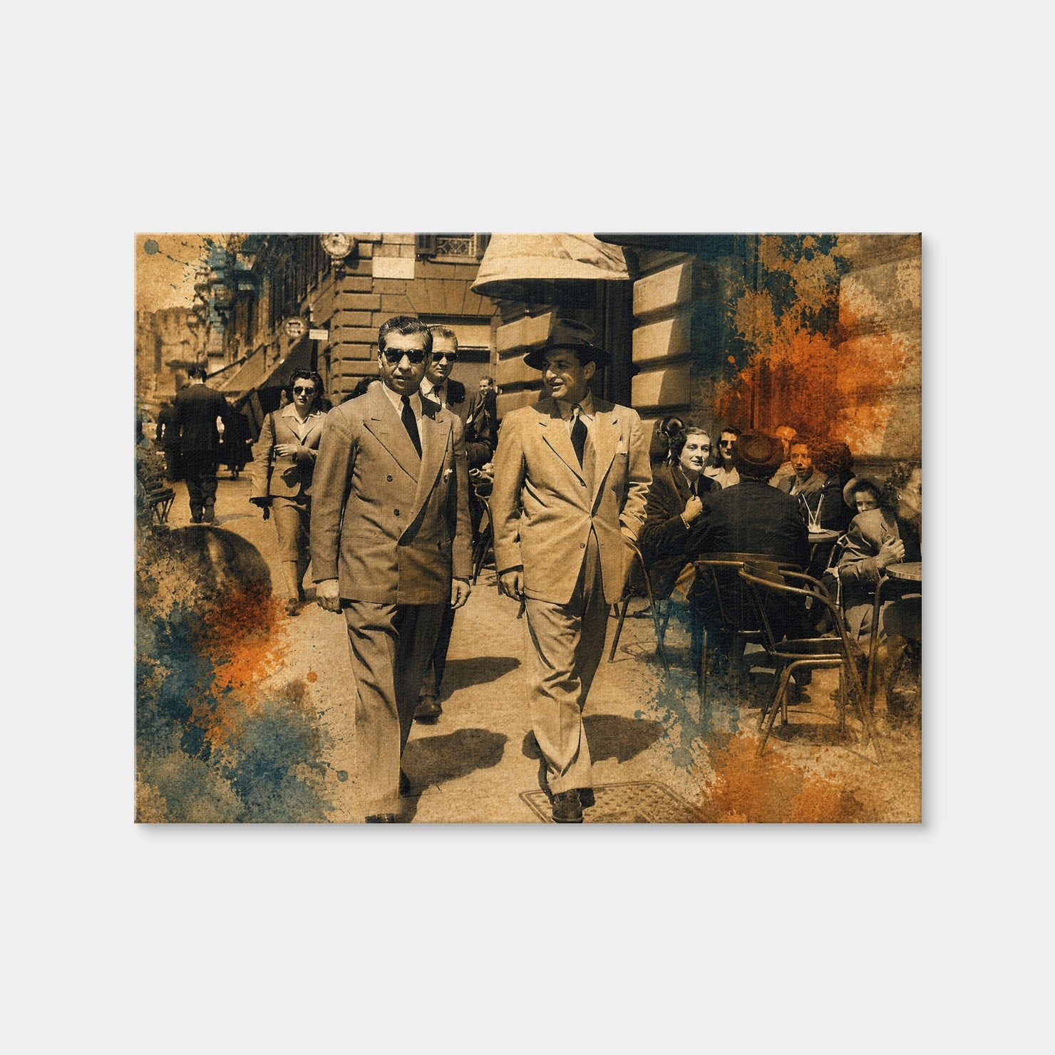 AUTO-MOCKUP WHITE | Lucky Luciano Walking in New York | 1 Piece | Gallery Wrap Canvas | group=4x3