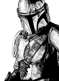 Mando Grayscale Wall Art