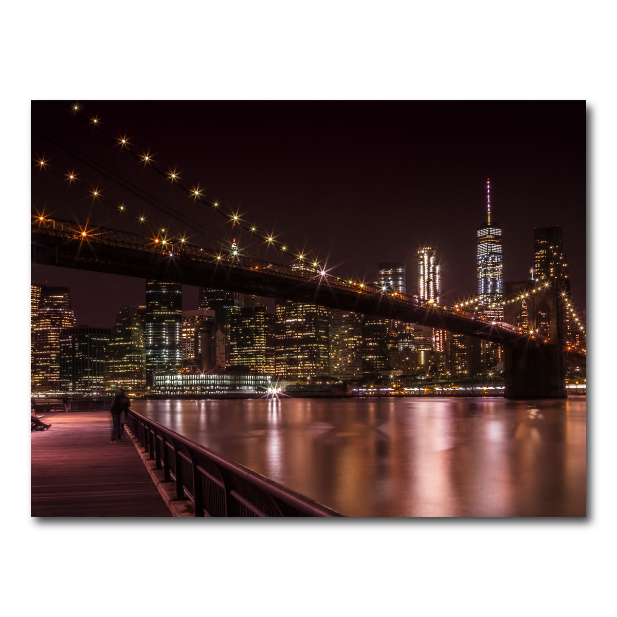 AUTO-MOCKUP WHITE | Manhattan Skyline & Brooklyn Bridge Sunset | 1 Piece | Gallery Wrap Canvas | group=4x3