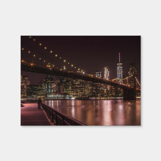 AUTO-MOCKUP WHITE | Manhattan Skyline & Brooklyn Bridge Sunset | 1 Piece | Gallery Wrap Canvas | group=4x3