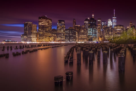 Manhattan Skyline at Sunset Wall Art