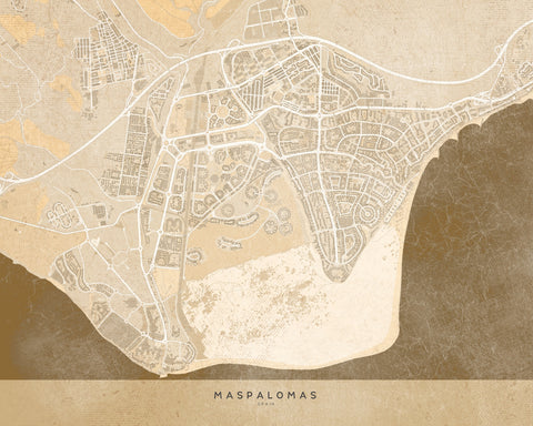 Maspalomas Map Wall Art