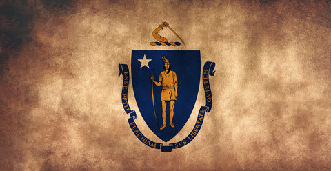 Massachusetts State Flag Grunge Wall Art