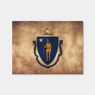 AUTO-MOCKUP WHITE | Massachusetts State Flag Grunge | 1 Piece | Gallery Wrap Canvas | group=4x3