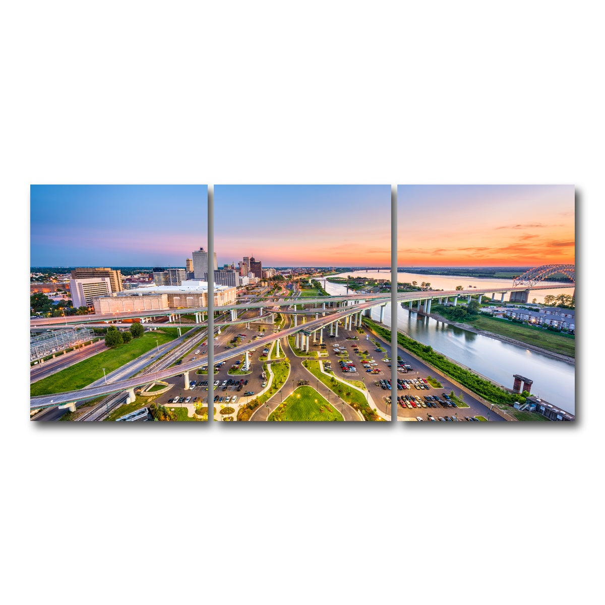 AUTO-MOCKUP WHITE | Memphis Aerial | 3 Piece | Gallery Wrap Canvas | group=18x24