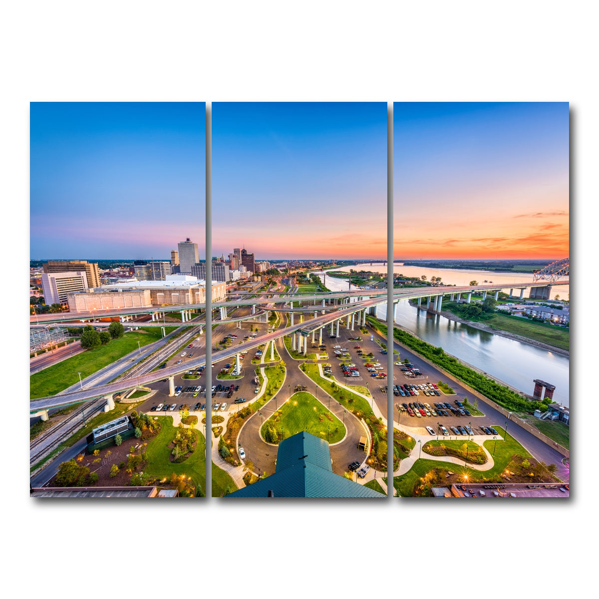 AUTO-MOCKUP WHITE | Memphis Aerial | 3 Piece | Gallery Wrap Canvas | group=8x18