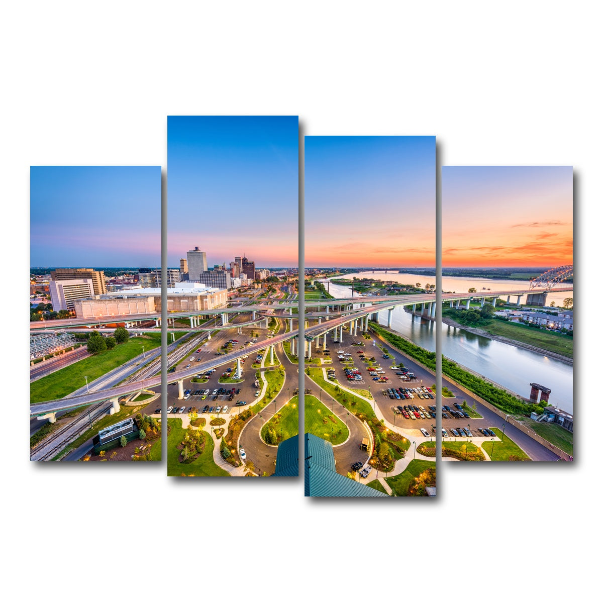 AUTO-MOCKUP WHITE | Memphis Aerial | 4 Piece | Gallery Wrap Canvas | group=4_normal