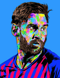 Messi In Blue Wall Art
