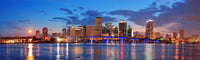 Miami Night Skyline Wall Art