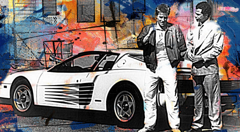 Miami Vice-Ferrari Wall Art