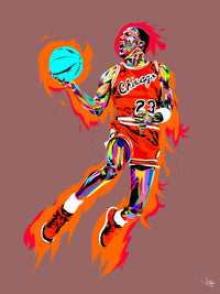 Michael Jordan Fire Wall Art