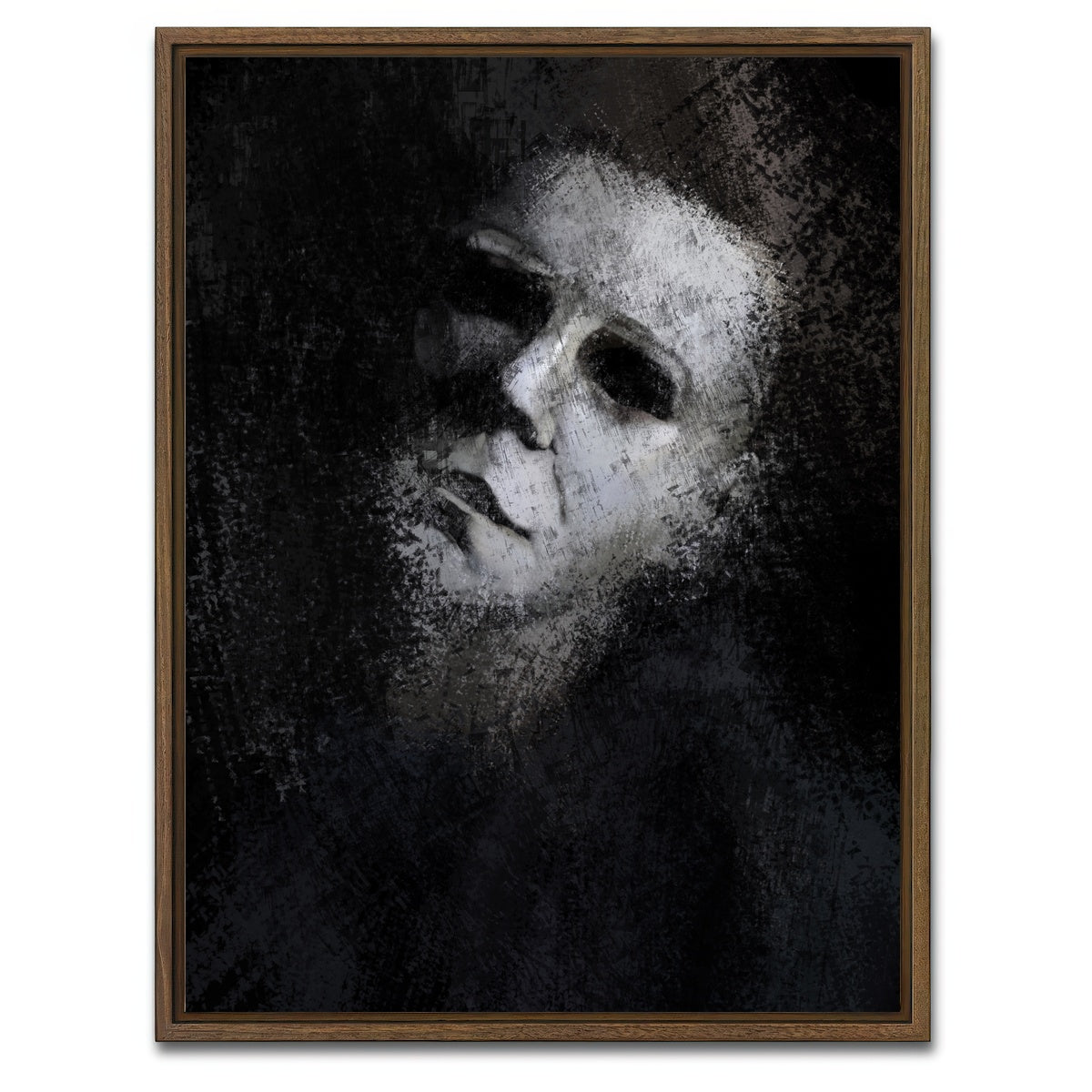 AUTO-MOCKUP WHITE | Michael Myers | 1 Piece | Walnut Framed Canvas | group=3x4