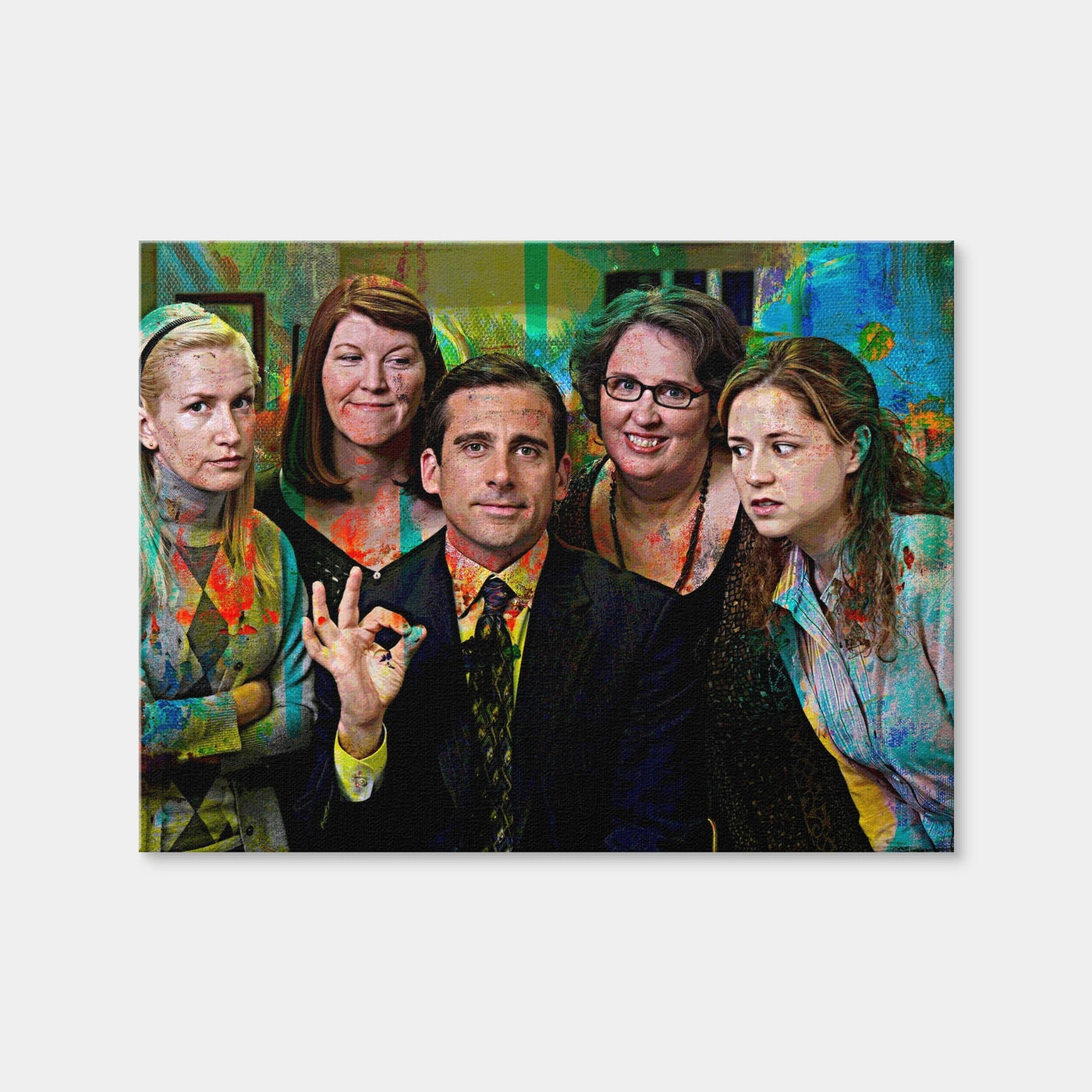 AUTO-MOCKUP WHITE | Michael & The Office Ladies | 1 Piece | Gallery Wrap Canvas | group=4x3