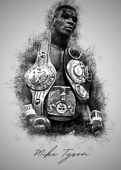 Mike Tyson Sketchy Wall Art