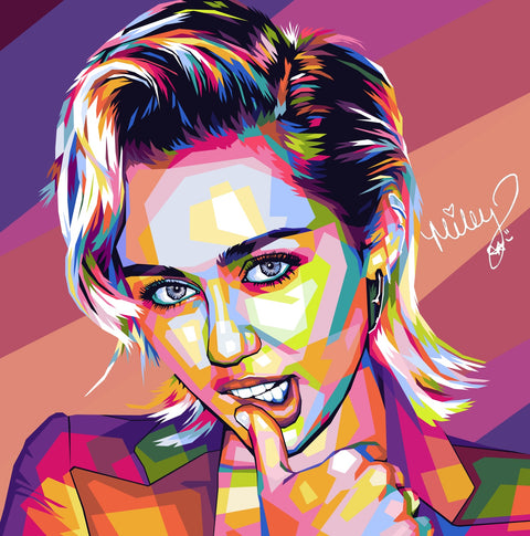 Miley Cyrus Colorful Wall Art