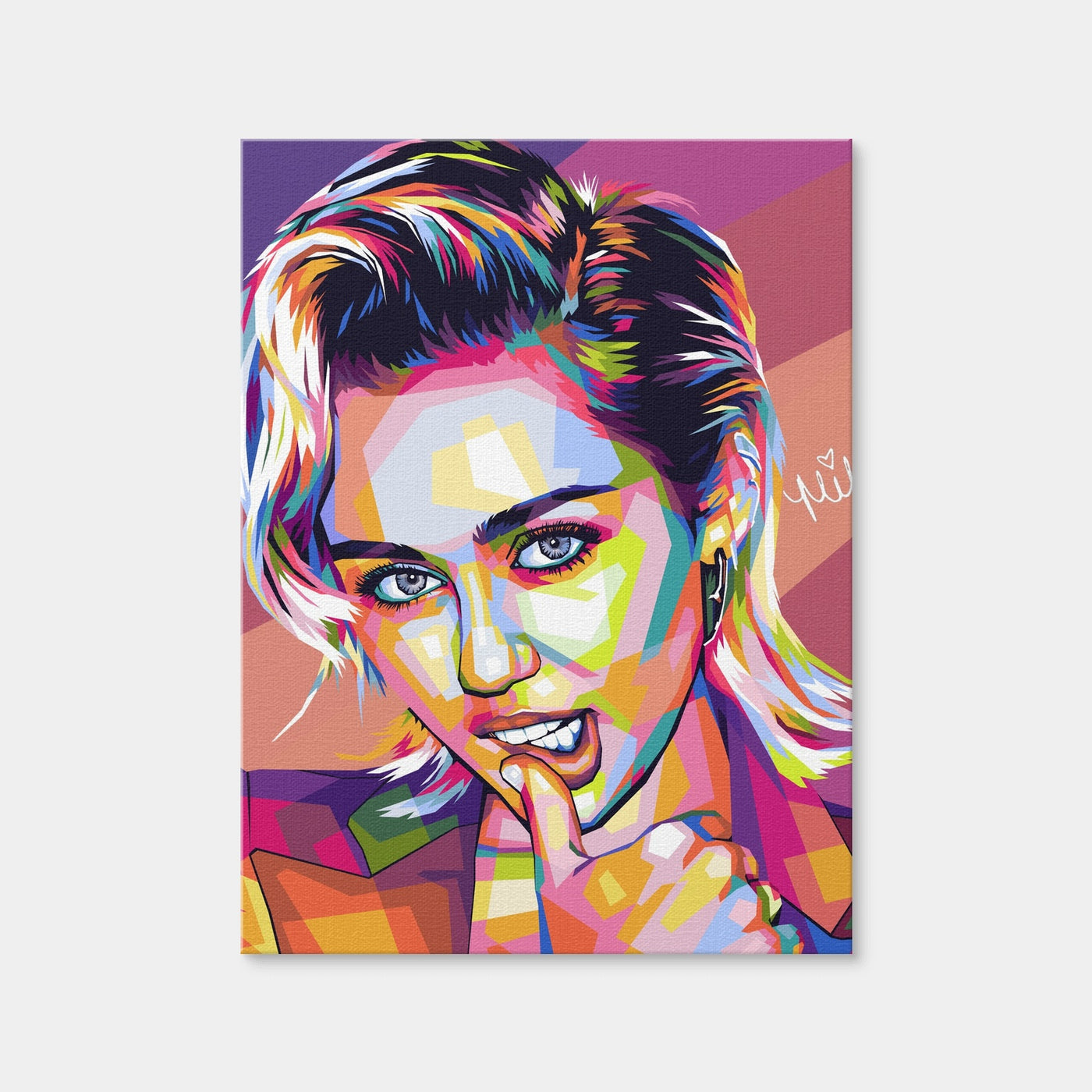 AUTO-MOCKUP WHITE | Miley Cyrus Colorful | 1 Piece | Gallery Wrap Canvas | group=3x4