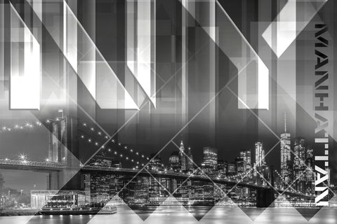 Modern Art BROOKLYN BRIDGE & SKYLINE Wall Art