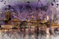 Modern Art BROOKLYN BRIDGE Sunset Wall Art