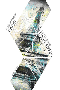 Modern Art EIFFEL TOWER Coordinates Wall Art