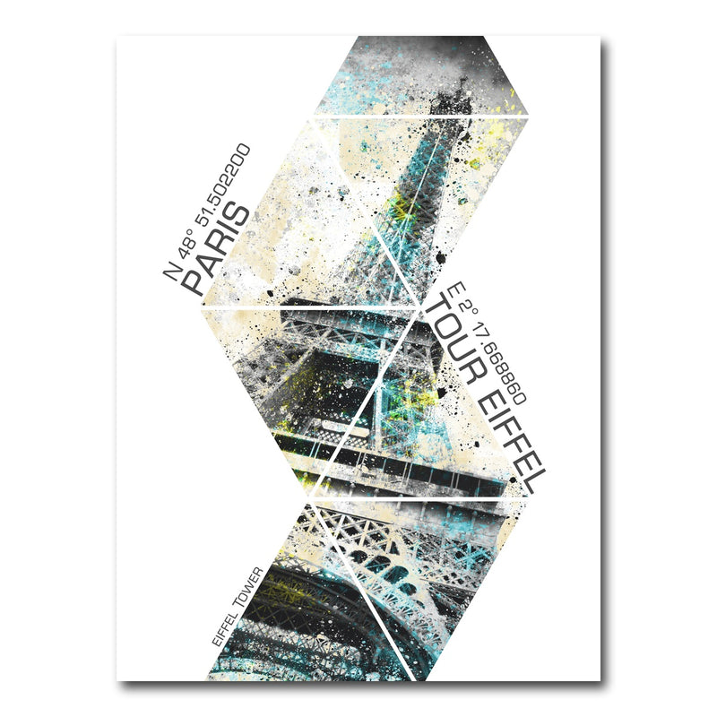 AUTO-MOCKUP WHITE | Modern Art EIFFEL TOWER Coordinates | 1 Piece | Gallery Wrap Canvas | group=3x4
