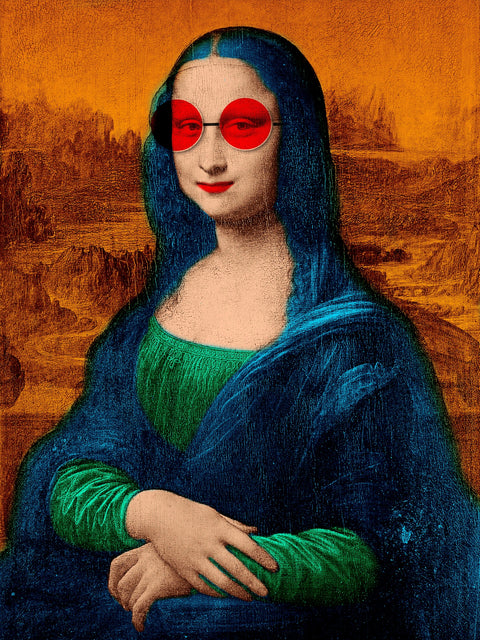 Mona Lisa Glasses Wall Art