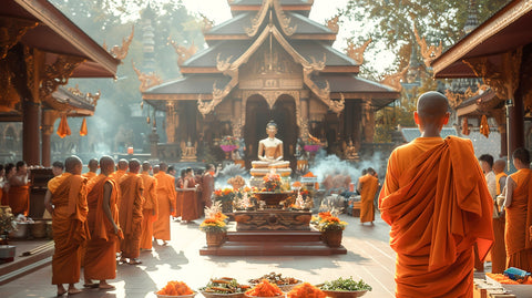 Monks in saffron robes Wall Art