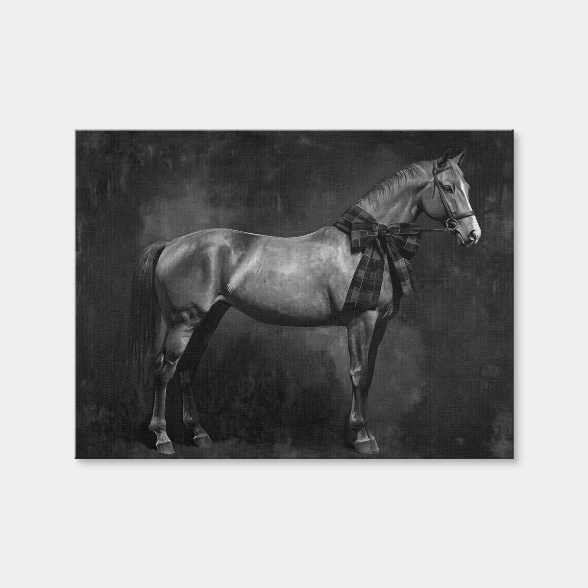 AUTO-MOCKUP WHITE | Moody Horse Grayscale | 1 Piece | Gallery Wrap Canvas | group=4x3