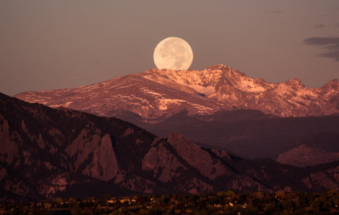 Moon Over Boulder Wall Art